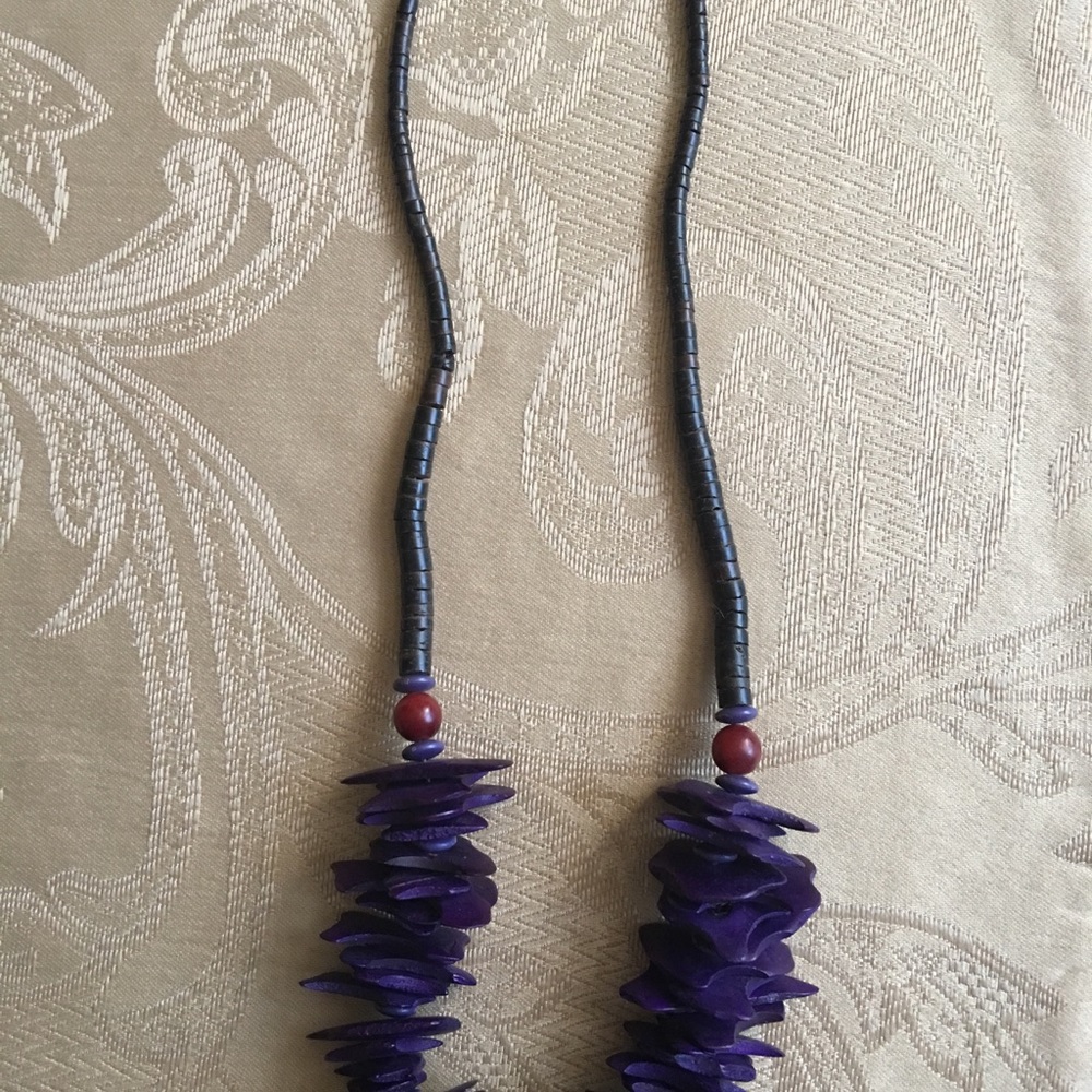 Coconut Shell Chip Bead Necklace - Picture 2 of 5